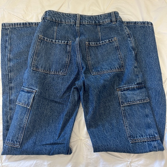 garage dark wash cargo jeans - Picture 2 of 4